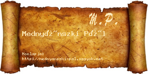Mednyánszki Pál névjegykártya